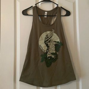 Navy Green Alligator Tank Top